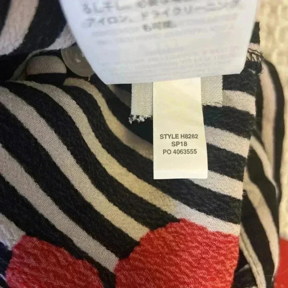 Madewell Striped Wrap Top in Candied Orchids Size Small Black White Striped Crop - Picture 13 of 14